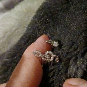 Musical Treble Clef and Eighth Note Adjustable Ring